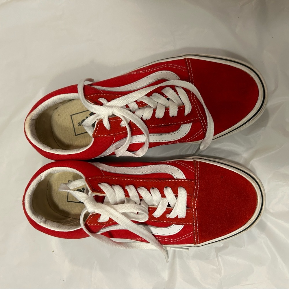 Vans Red and White Athletic Shoes
